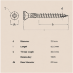 Tiger-TX Fixings for decking 5x60mm - Image 2